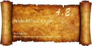 Andrási Erik névjegykártya